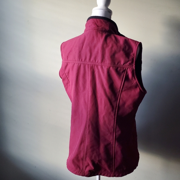 Carhartt Womens Soft Shell Water Repellent Full Zip Vest Pockets Burgundy Size L - Picture 6 of 10